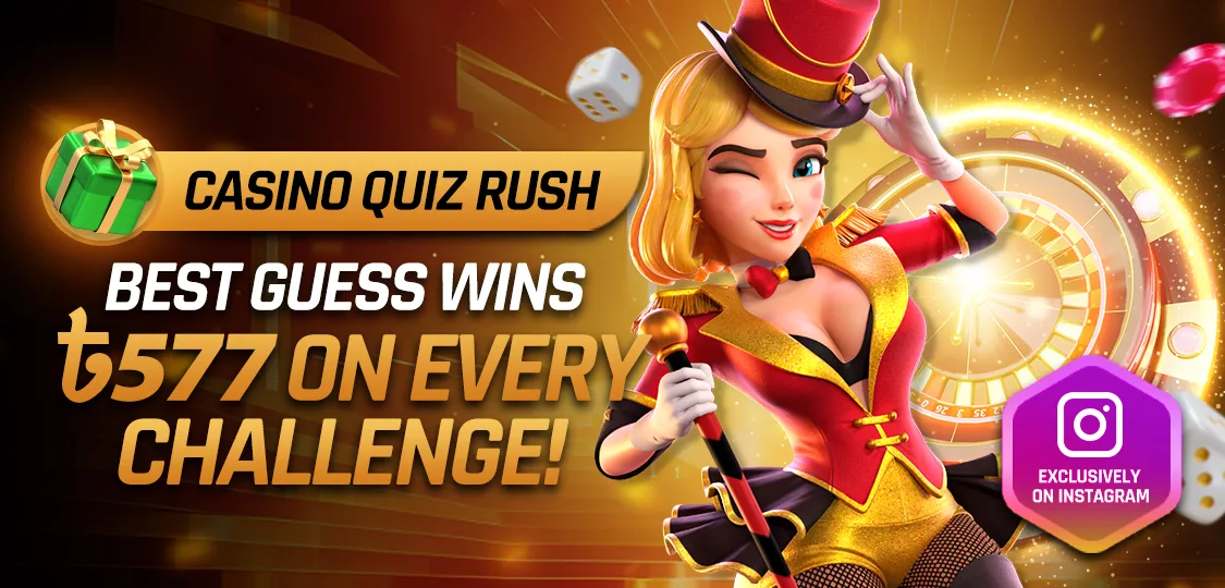 JeetBuzz Casino Quiz Rush Instagram challenge for ৳577 bonus